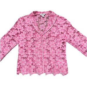 Vintage Lilly Pulitzer Lillyville Jacket Kentucky Eyelet Phipps Pink Size 10
